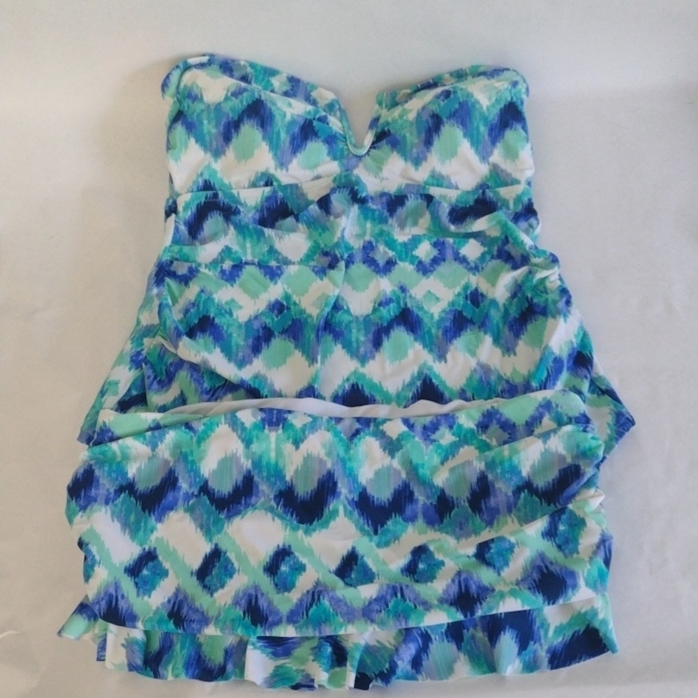 Pink Envelope Strapless Patterned 2-Piece Swimsui… - image 1